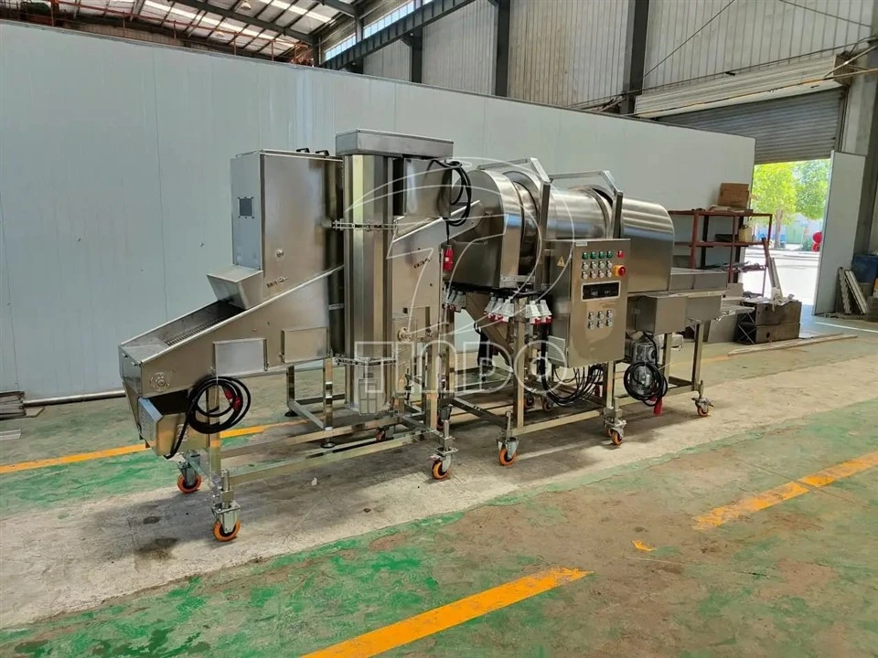 chicken cube drum flouring machine